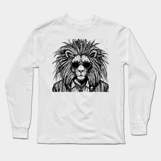 Wild Meets Urban: Lion's Selfie in the Big City Long Sleeve T-Shirt